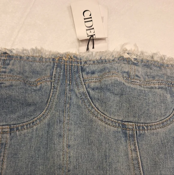 Cider Strapless Denim Dress - Picture 9 of 16